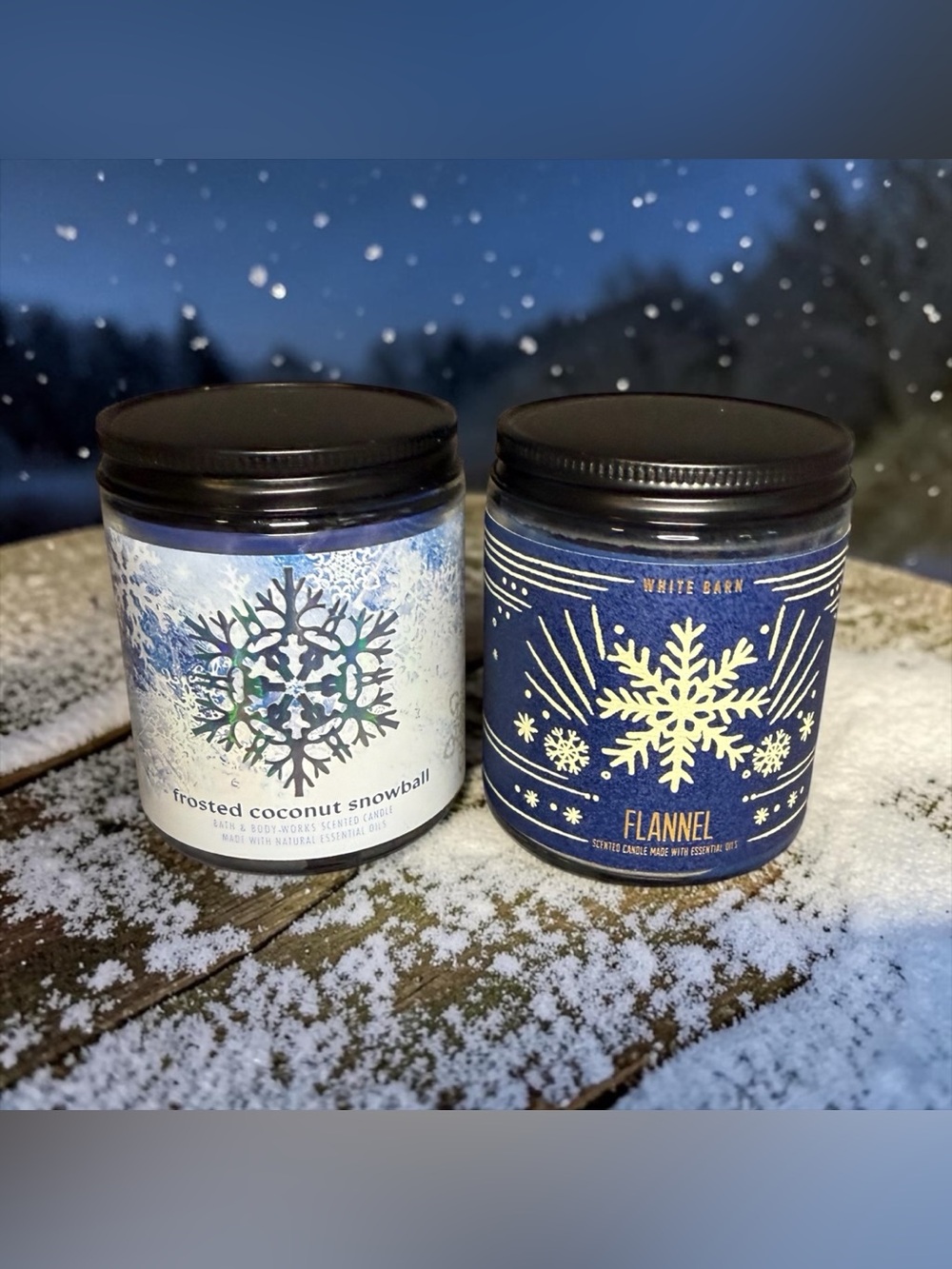 🩷♥️B2G1 FREE♥️BBW♥️Frosted Coconut Snowball & Flannel Single Wick Candle Duo/NWT